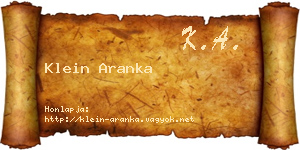 Klein Aranka névjegykártya