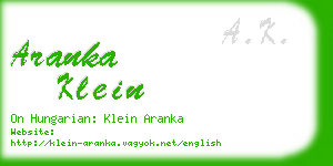 aranka klein business card